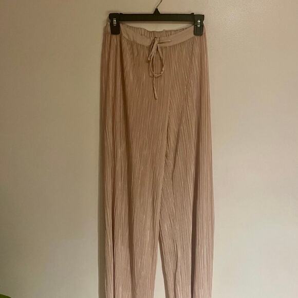Victoria's Secret Other - Victoria’s Secret Lounge Sleep Pants Women’s XS Beige Pleated Drawstring Waist